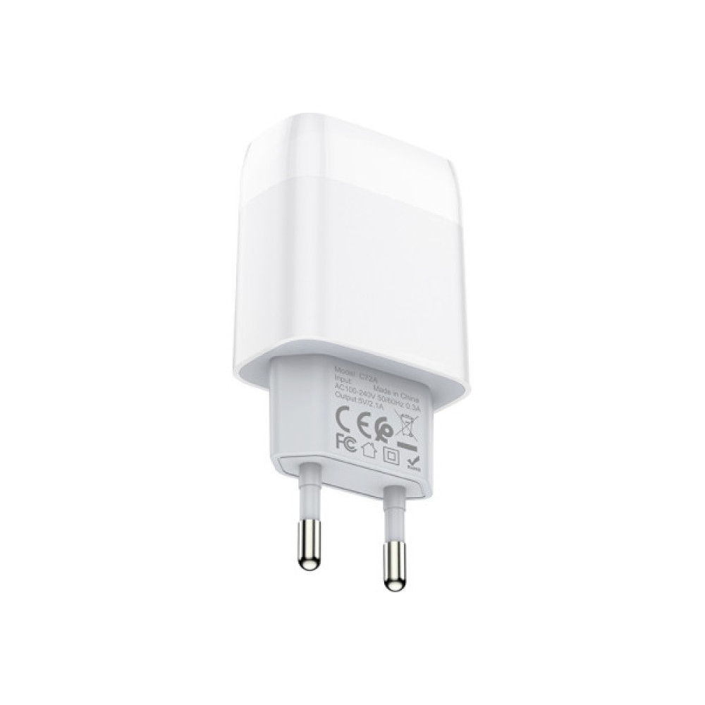 Зарядний пристрій HOCO C72A Glorious USB 10.5W White (6931474712899)