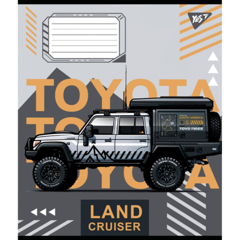 Зошит Yes Off road vehicle 24 аркушів клітинка (767291)