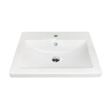 Раковина, умивальник Adamant CERS, штучний камінь, прямокут., з отвором для змішувача, з отвором для переливу, 595x450x158мм, накладний, білий