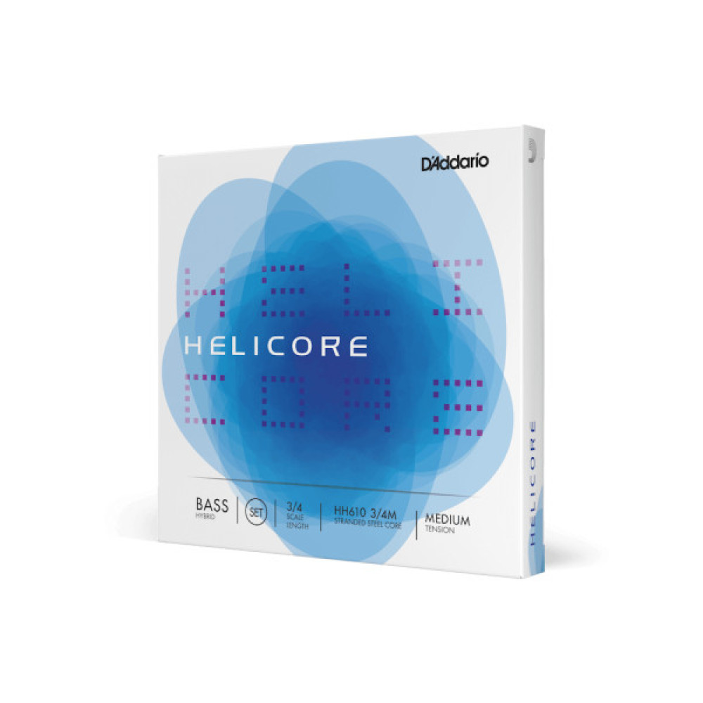 Струни для контрабаса D'Addario Helicore Hybrid Bass String Set 3/4 Scale Medium Tension (HH610 3/4M)