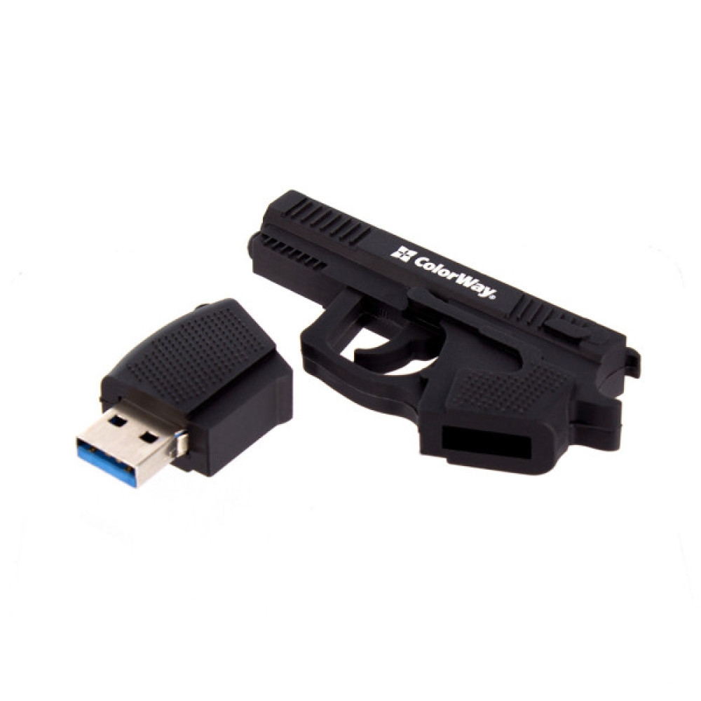 USB флеш накопичувач ColorWay Pistol 64 GB 3.0 Black (CW-USBPL64)