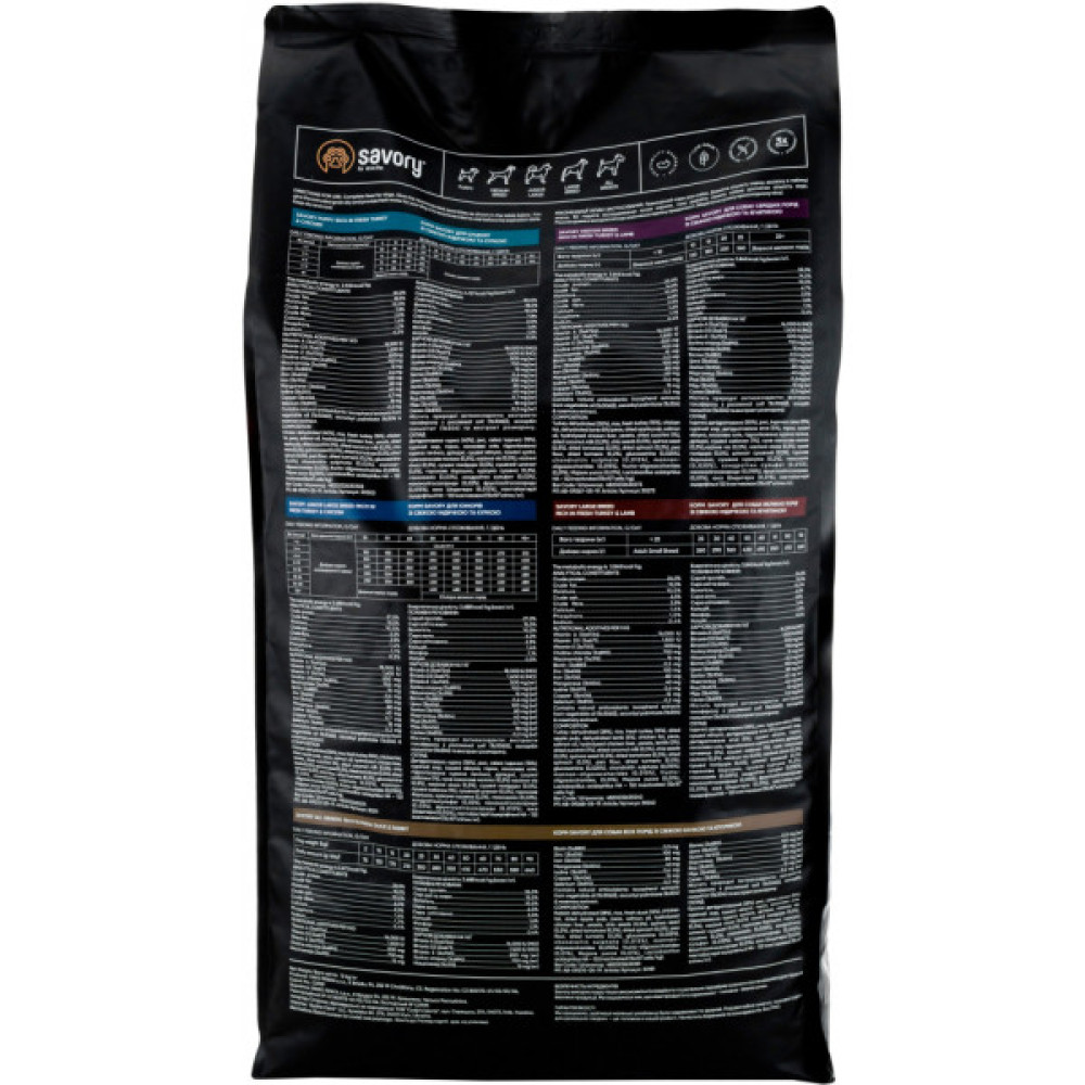Сухий корм для собак Savory Medium Breed rich in Fresh Turkey and Lamb 12 кг (4820232630273)