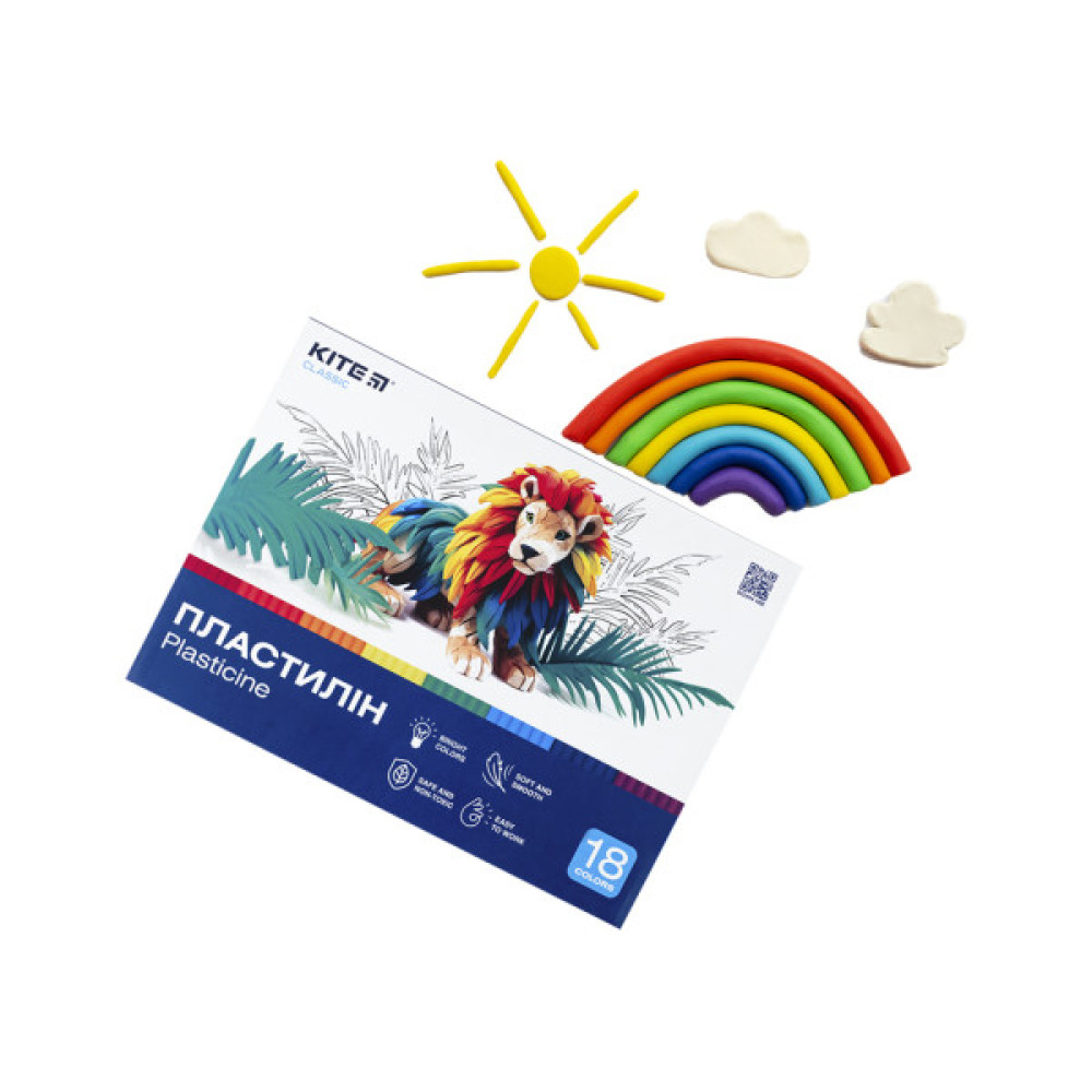 Пластилін Kite Classic 18 кольорів, 360 г (K-085)