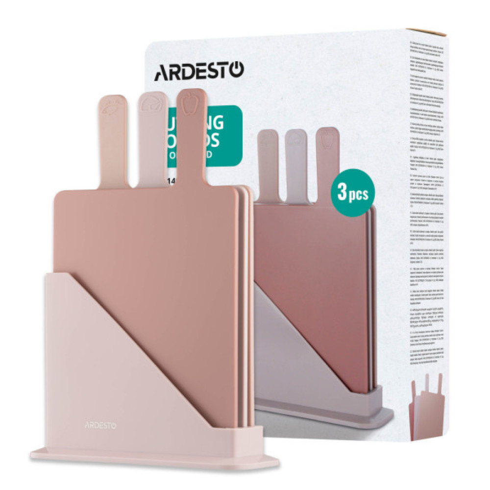 Дошка для нарізання Ardesto Fresh, Набір 3шт, 24.1х33х7.9см, бежевий (AR1403BB)