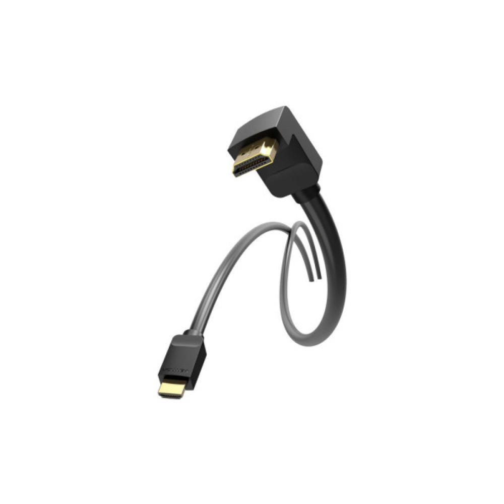 Кабель мультимедійний HDMI M to HDMI M 2.0m V2.0 4K60Hz 90° corner PVC black Vention (AAQBH)