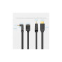 Кабель мультимедійний HDMI M to HDMI M 2.0m V2.0 4K60Hz 90° corner PVC black Vention (AAQBH)