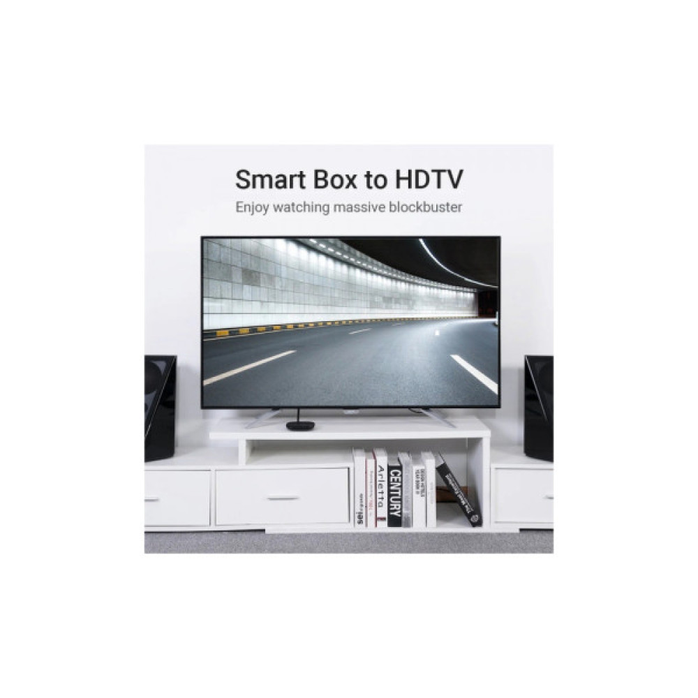 Кабель мультимедійний HDMI M to HDMI M 2.0m V2.0 4K60Hz 90° corner PVC black Vention (AAQBH)