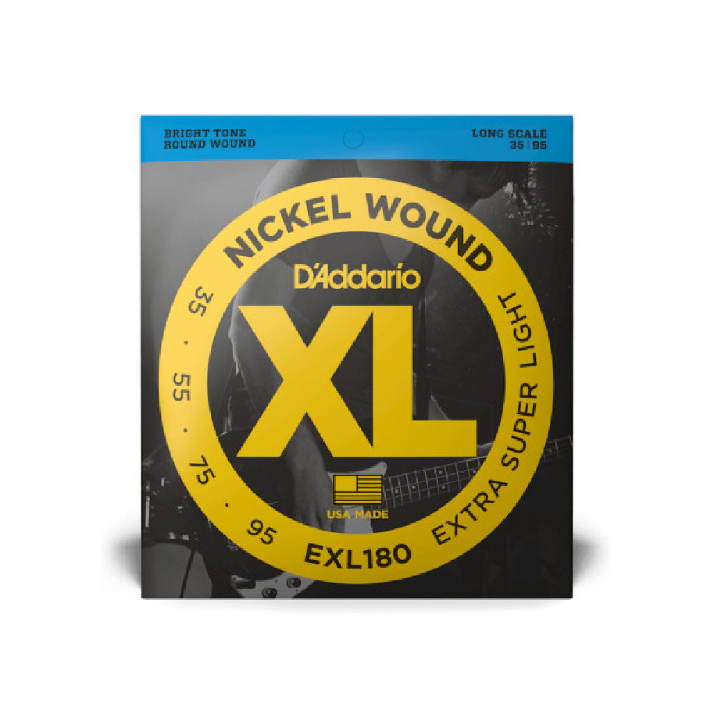 Струни для гітари D'Addario XL Nickel Wound Bass Extra Super Light (35-95) (EXL180)