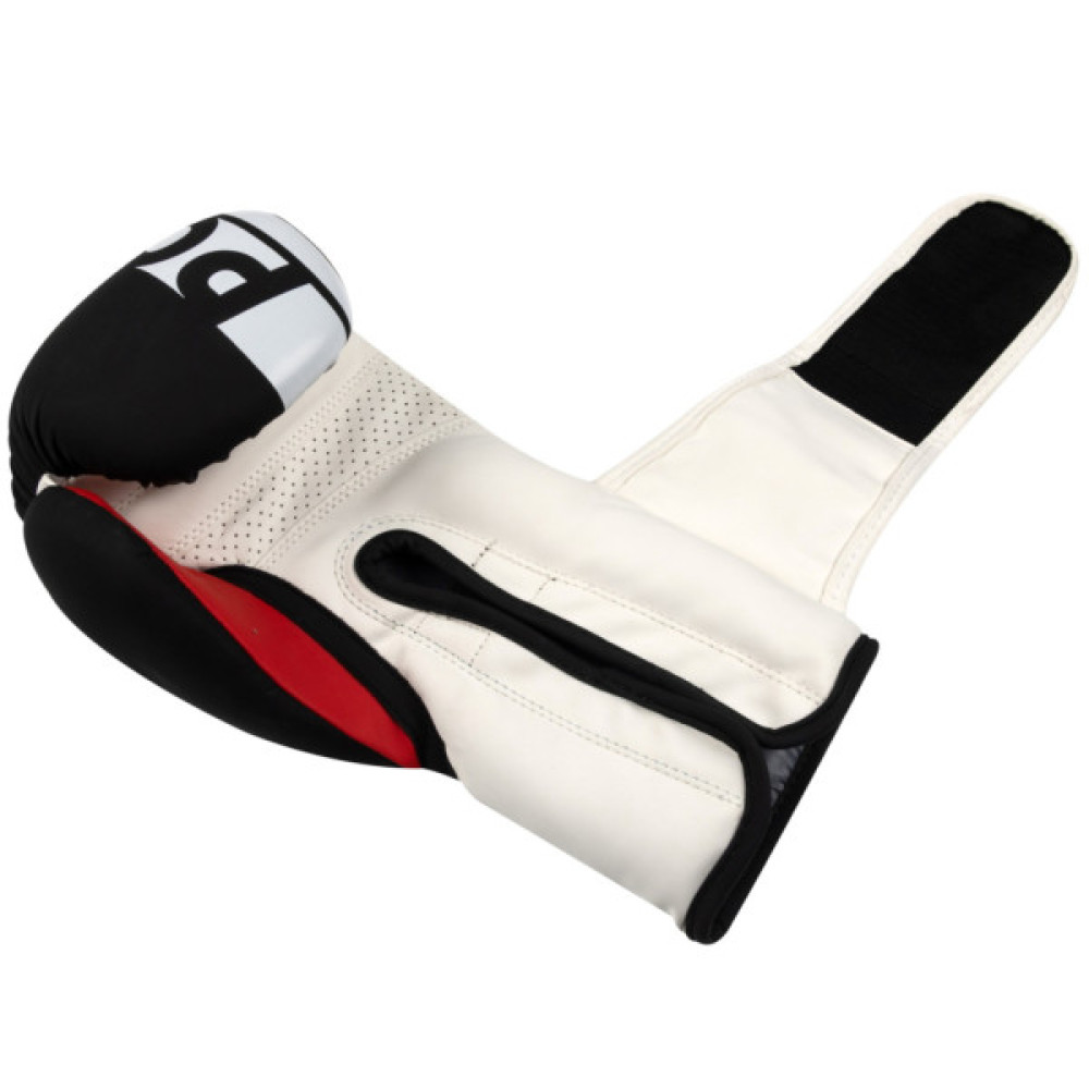 Боксерські рукавички PowerPlay 3086 Matt Challenger Чорно-Білі 12 унцій (PP_3086_12oz_Bl/White)