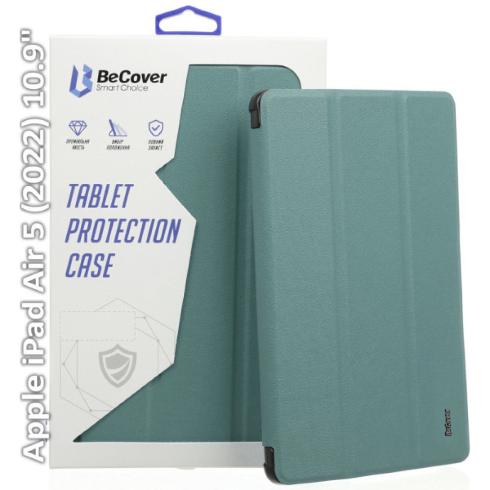 Чохол до планшета BeCover Tri Fold Hard Apple iPad Air (4/5) 2020/2022 10.9" Dark Green (709662) (709662) Чохол до планшета BeCover Tri Fold Hard Apple iPad Air (4/5) 2020/2022 10.9" Dark Green (709662) (709662)