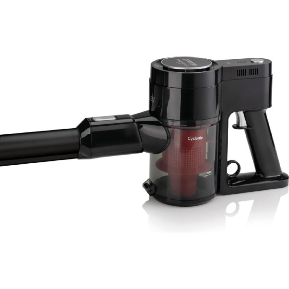 Пилосос Gorenje безпровідний, 121Вт, конт пил -0,5л, автон. робота до 45хв, вага-2,5кг, НЕРА, 2насадки, підсвічування, індикатор, чорний