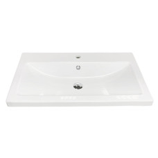 Раковина, умивальник Adamant CERS, штучний камінь, прямокут., з отвором для змішувача, з отвором для переливу, 895x450x158мм, накладний, білий