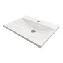 Раковина, умивальник Adamant Emil, штучний камінь, прямокут., з отвором для змішувача, з отвором для переливу, 595х455х138мм, накладний, білий