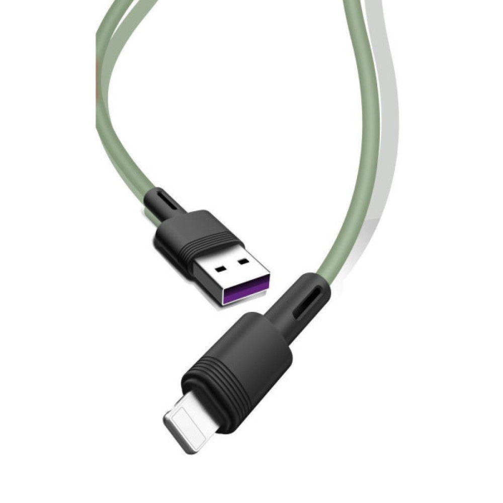 Дата кабель USB 2.0 AM to Lightning 1.0m 5A green XO (NB166-L-1-GR)
