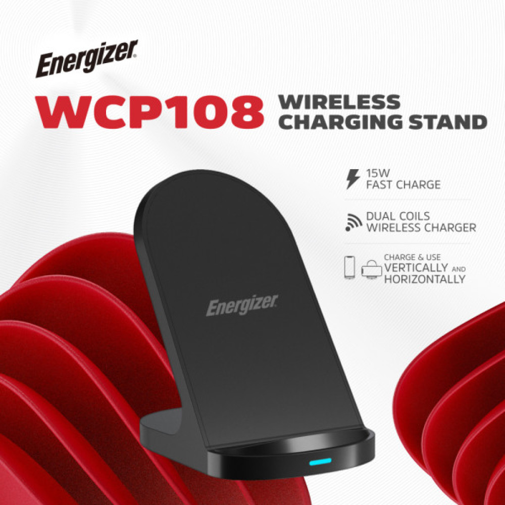 Зарядний пристрій Energizer Qi 15W wireless WCP108 black (WCP108)