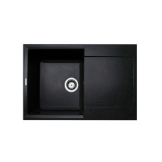 Мийка кухонна Adamant Horizon, штучний камінь, прямокут., з крилом, 780х495х230мм, чаша - 1, врізна, чорний