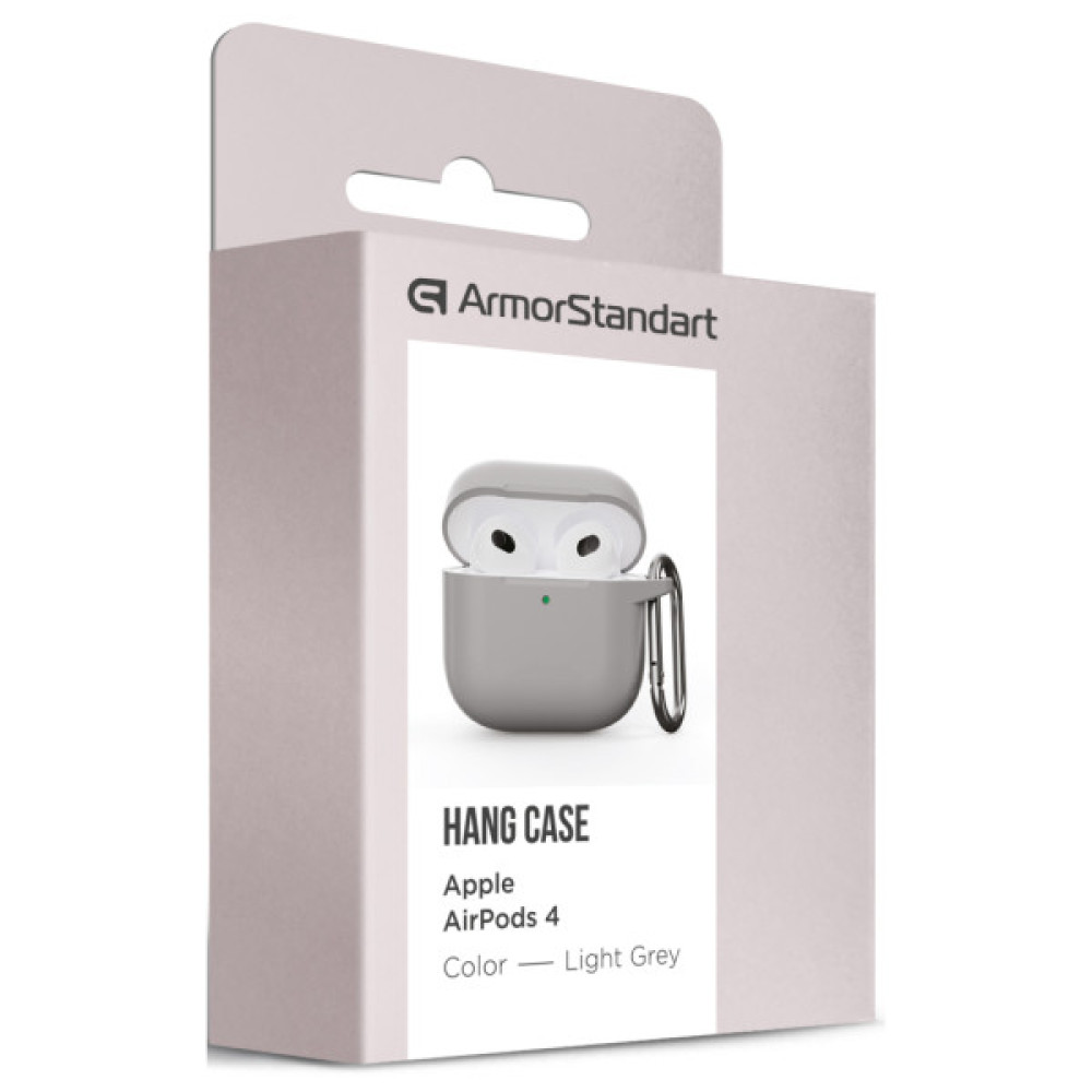 Чохол для навушників Armorstandart Hang Case для Apple AirPods 4 Light Grey (ARM81284)