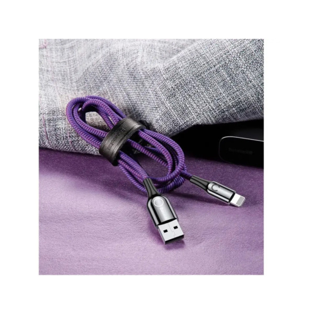Дата кабель USB 2.0 AM to Lightning 1.0m 2.4A purple Baseus (CALCD-05)