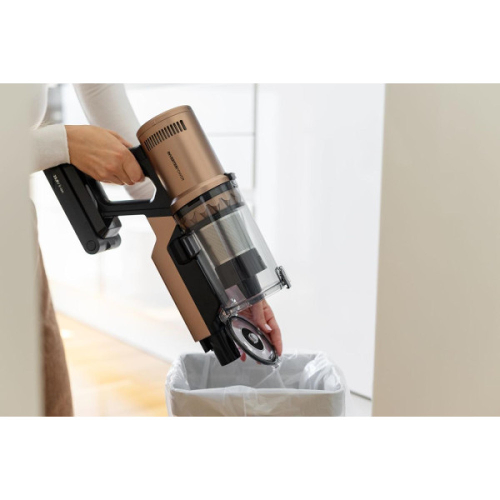 Пилосос Gorenje бездротовий, 125Вт, конт пил -0.6л, автон. робота до 60хв, HEPA, підсвічування, індикатор, турбощітка, бронзовий