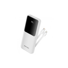 Батарея універсальна Vention 10000mAh 22.5W 3A PD, Built-in USB-C+Lightning Cables, White (FHOW0)