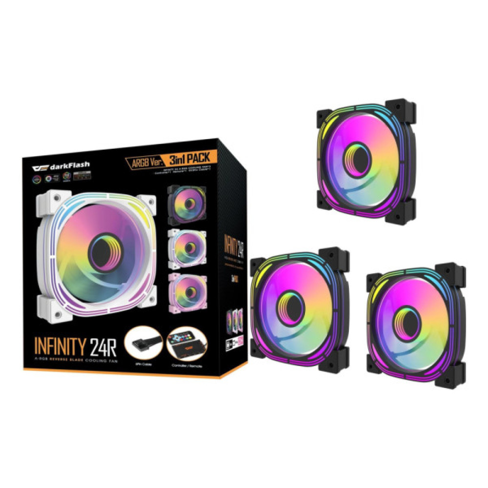 Кулер до корпусу DARKFLASH INF24 3IN1(PWM) BLACK