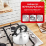 Чайник Tefal Duetto+ зі свистком 2.5 л чорний/сталевий (N4210310)