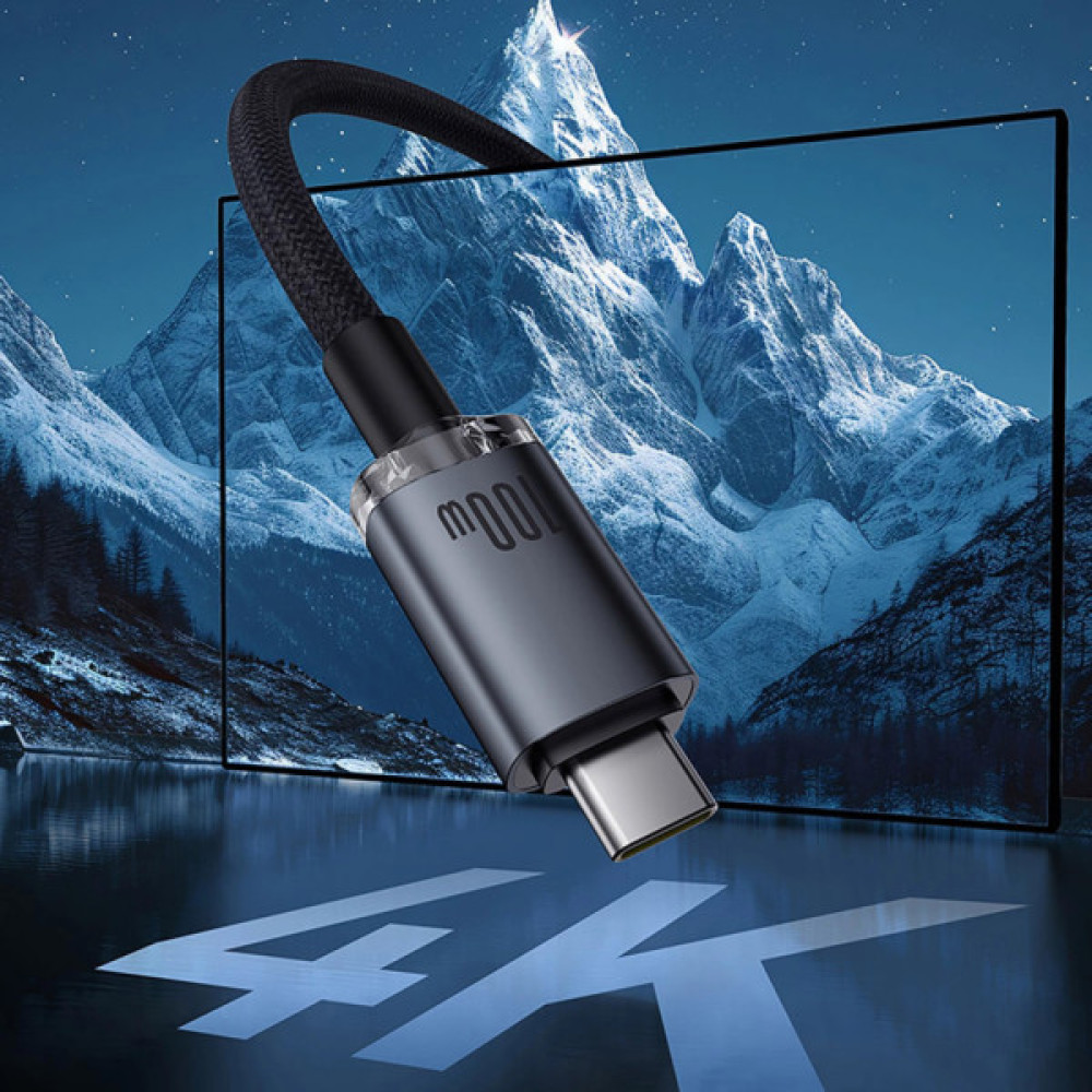 Дата кабель USB-C to USB-C 1.5m 100W USB3.2 20Gb black Baseus (P10318204111-00)