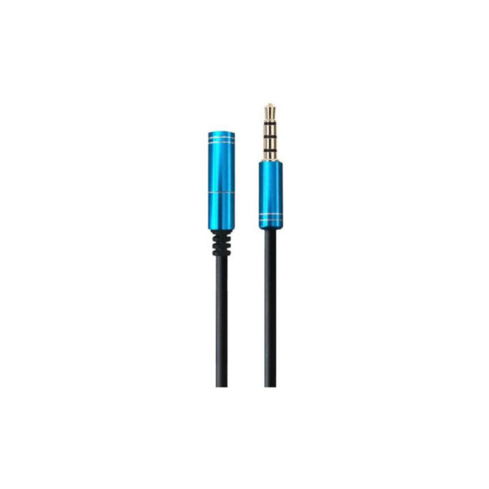 Кабель мультимедійний 3.5mm M to 3.5mm F 1.0m (4pin) Maxxter (A-3434-1m)