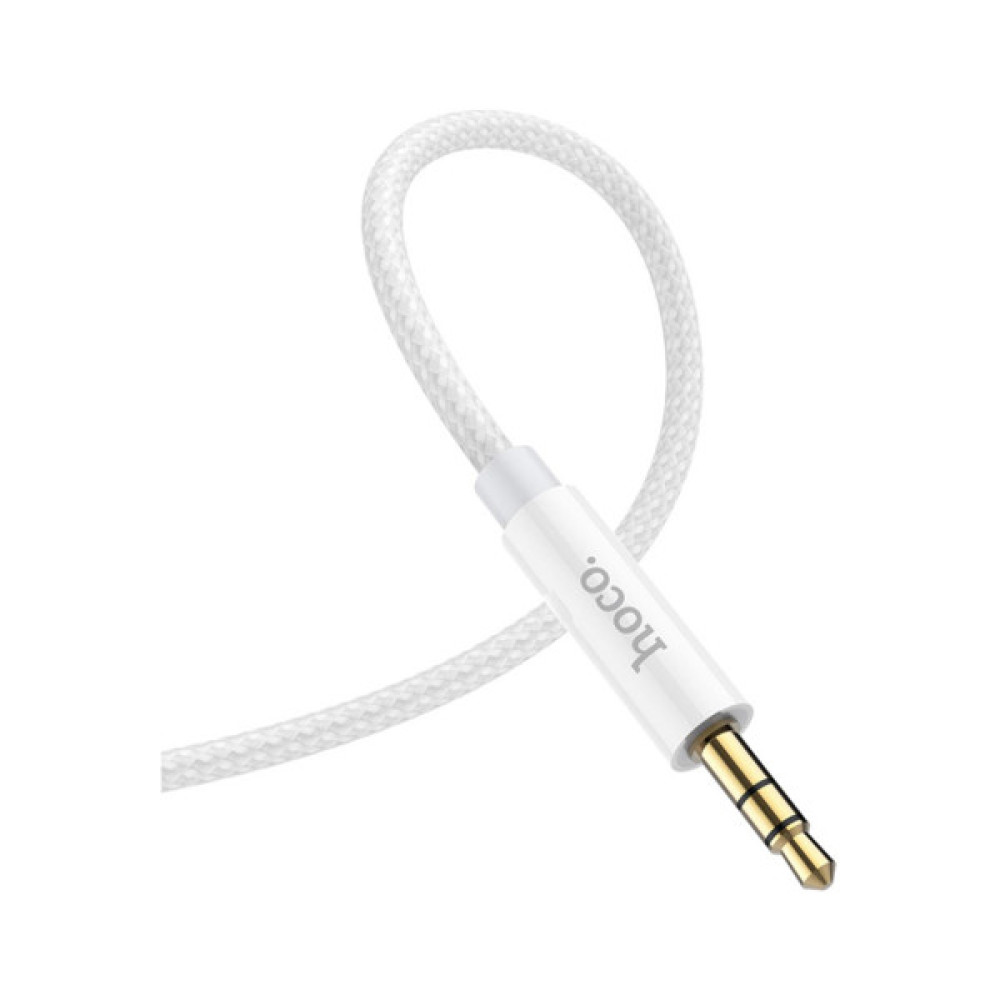 Кабель мультимедійний 3.5mm M to 3.5mm M 1.0m Silver HOCO (6931474759870)