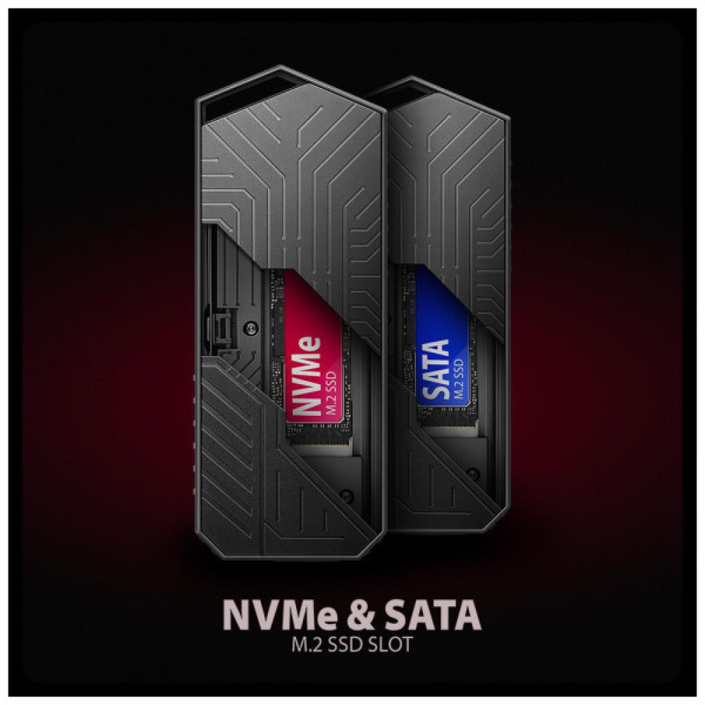 Кишеня зовнішня AXAGON USB-C 10Gbps metal box for M.2 NVMe & SATA SSD GAME (EEM2-GAM)