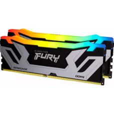 Модуль пам'яті для комп'ютера DDR5 48GB (2x24GB) 8800 MHz Renegade RGB Black/Silver Kingston Fury (ex.HyperX) (KF588CU42RSAK2-48)