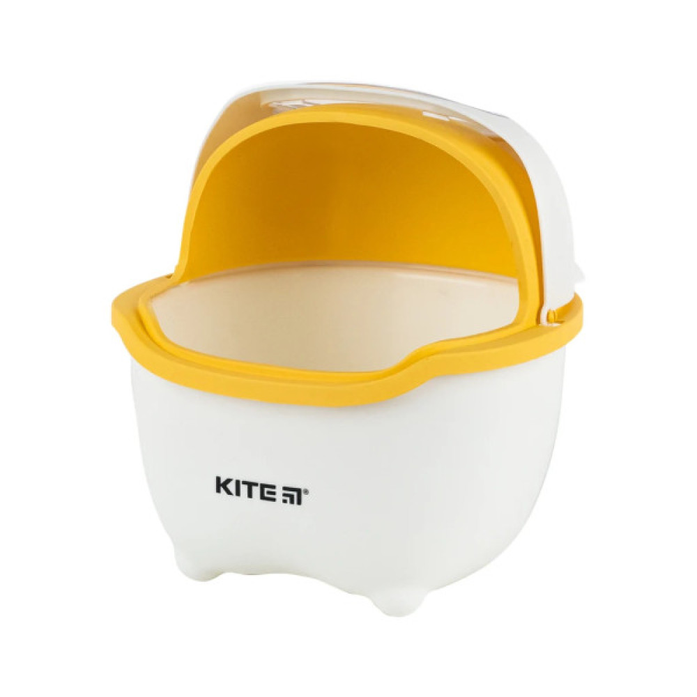 Кошик для паперів Kite Настільний контейнер для сміття, біло-помаранчевий (K24-009-8)