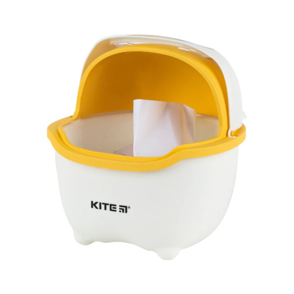 Кошик для паперів Kite Настільний контейнер для сміття, біло-помаранчевий (K24-009-8)