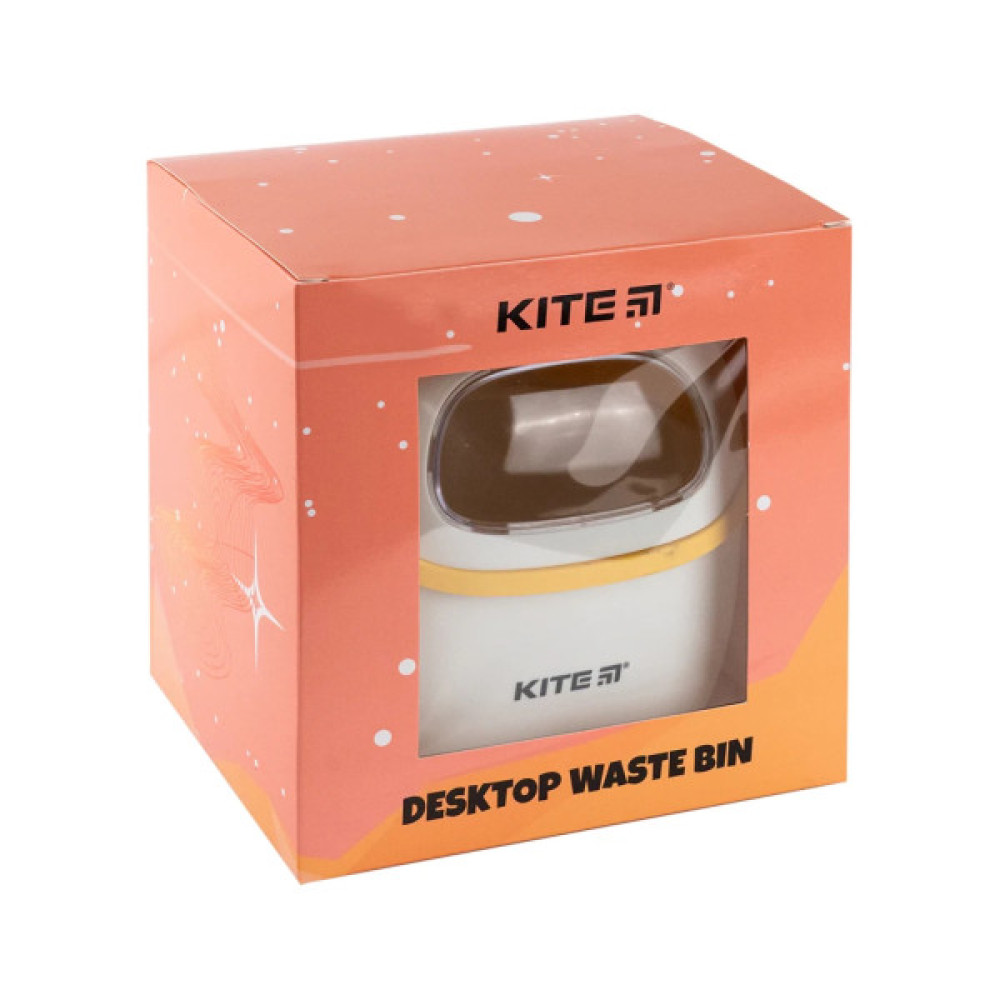 Кошик для паперів Kite Настільний контейнер для сміття, біло-помаранчевий (K24-009-8)