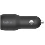 Зарядний пристрій Belkin Car Charger (24W) Dual USB-A, USB-A - USB-C, 1m, black (CCE001BT1MBK)