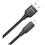 Дата кабель USB 2.0 AM to Lightning 2.0m 3A TPE embossed black ColorWay (CW-CBUL102-BK)