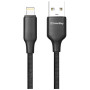 Дата кабель USB 2.0 AM to Lightning 2.0m 3A TPE embossed black ColorWay (CW-CBUL102-BK)