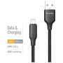 Дата кабель USB 2.0 AM to Lightning 2.0m 3A TPE embossed black ColorWay (CW-CBUL102-BK)