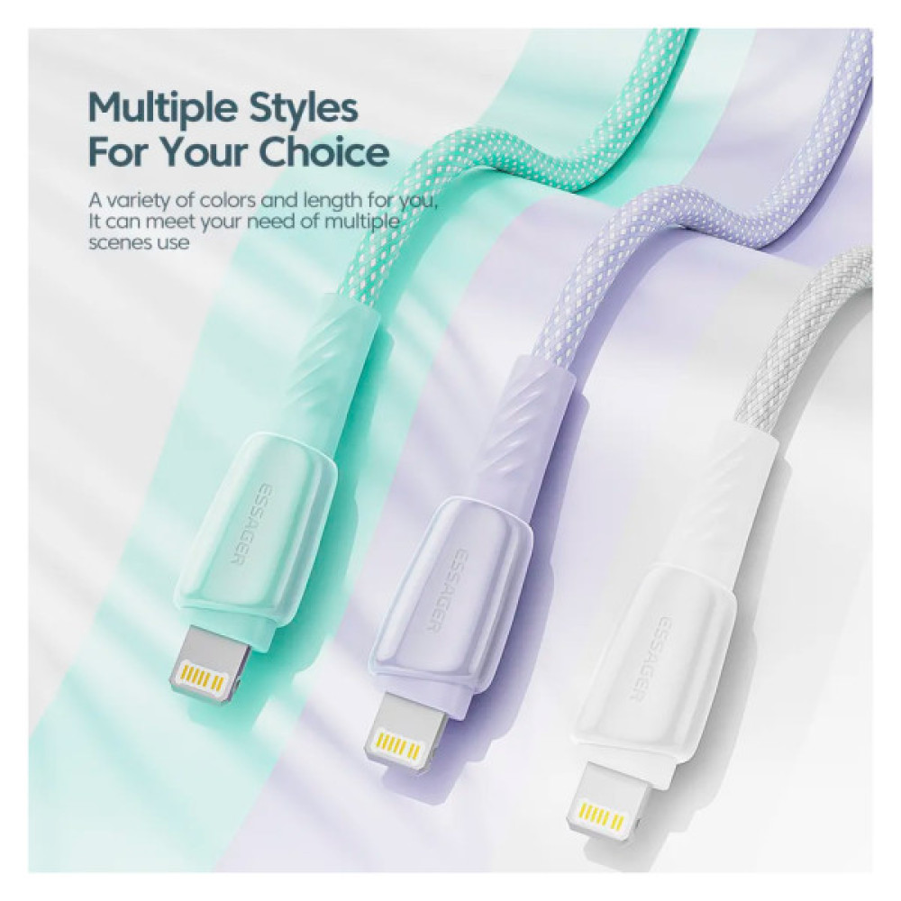Дата кабель USB-C to Lightning 3.0m 3A white Essager (EXCTL-CHC02)