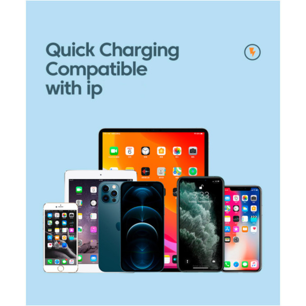 Дата кабель USB-C to Lightning 3.0m 3A white Essager (EXCTL-CHC02)