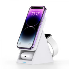 Зарядний пристрій Choetech Wireless magnetic 3-in-1 15W white (T600-F) Зарядний пристрій Choetech Wireless magnetic 3-in-1 15W white (T600-F)
