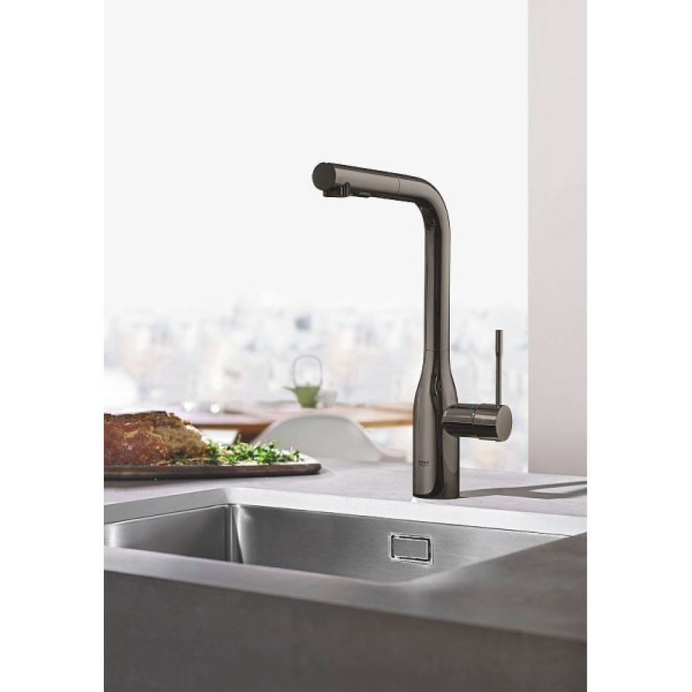 Змішувач для кухні Grohe Minta, довж.виливу - 223мм, поворотний/витяжний, 1важіль, графіт