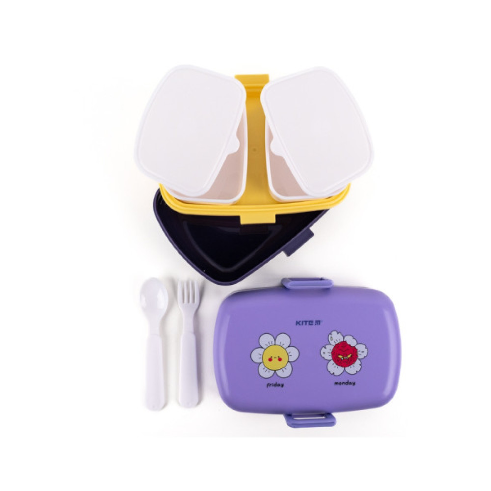 Ланч-бокс дитячий Kite з наповненням 1150 мл, фіолетовий (K23-180-2)