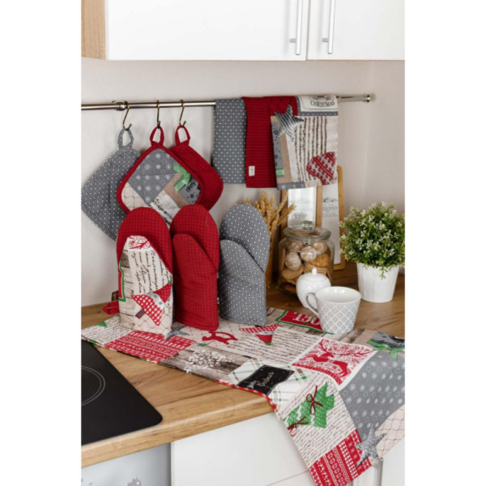 Кухонна прихватка Прованс Merry Christmas сіра 20х20 (031456)