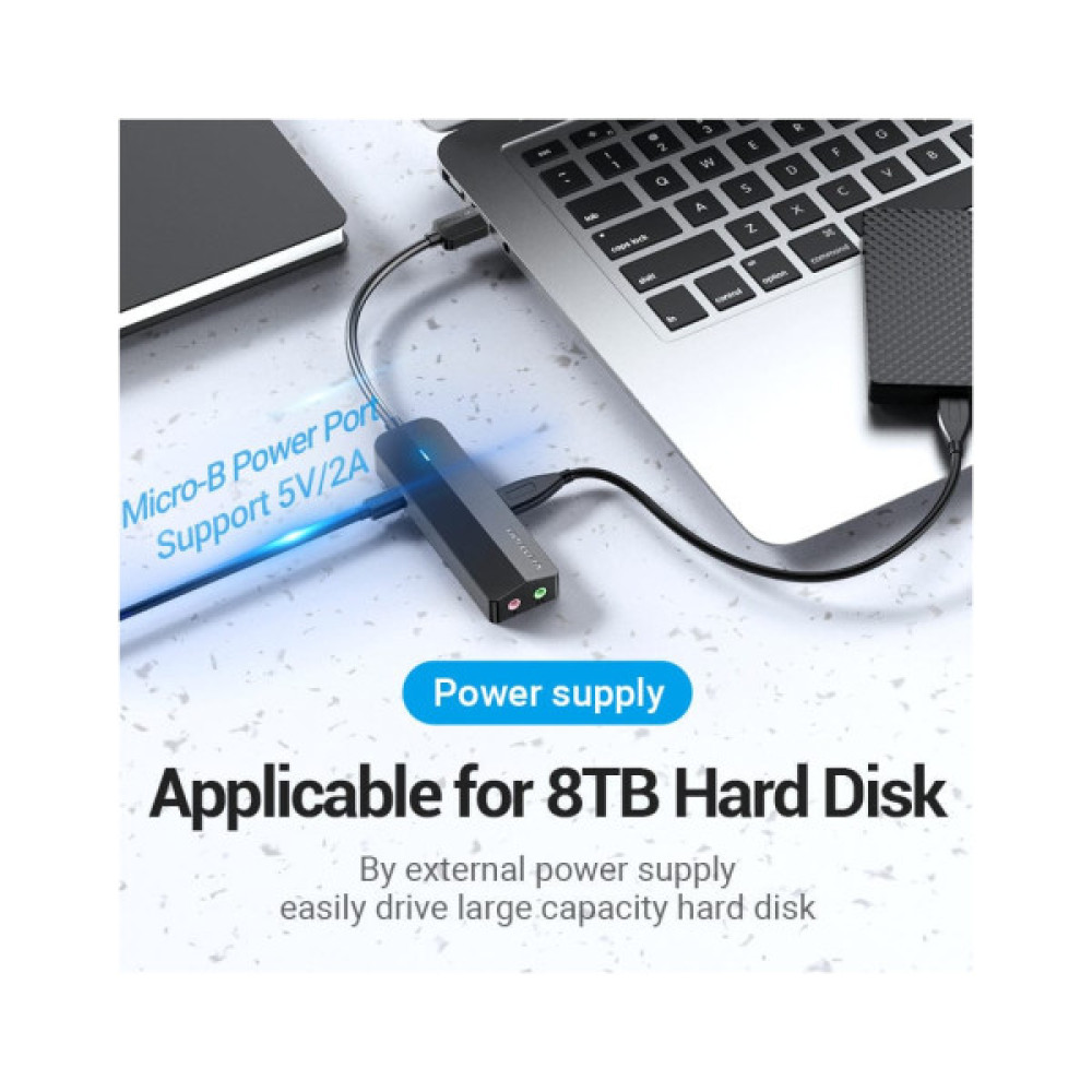 Концентратор VENTION USB 3.0 to 3хUSB 3.0/2хTRS Audio/USB Micro 1.0m (CHIBF)