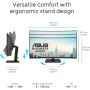 Монітор Asus 34" VA34VCPSR HDMI, DP, USB-C, 3xUSB, RJ-45, MM, VA, 3440x1440, 21:9, 100Hz, 4ms, CURVED, AdaptiveSync, HAS
