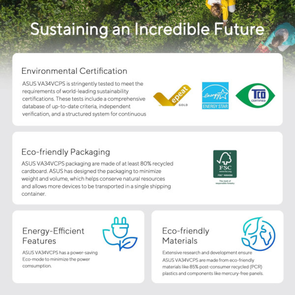 Монітор Asus 34" VA34VCPSR HDMI, DP, USB-C, 3xUSB, RJ-45, MM, VA, 3440x1440, 21:9, 100Hz, 4ms, CURVED, AdaptiveSync, HAS