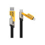 Дата кабель USB-C + USB-A to Lightning+USB-C 1.0m 65W X207 black WUW (6972573336524)