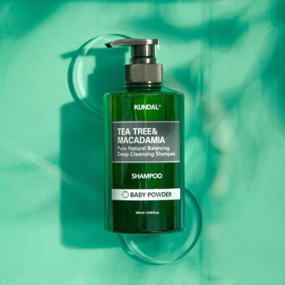 Шампунь Kundal Tea Tree & Macadamia Deep Cleansing Shampoo Baby Powder 500 мл (8809693252787)