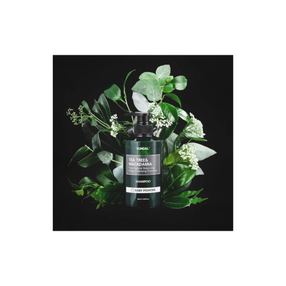 Шампунь Kundal Tea Tree & Macadamia Deep Cleansing Shampoo Baby Powder 500 мл (8809693252787)